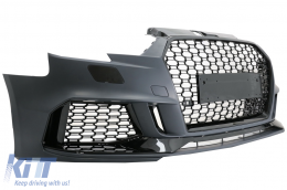 Front Bumper suitable for Audi A3 8V Facelift (2016-2018) Hatchback Sportback RS3 Brilliant Black Design-image-6043486