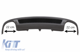 Front Bumper suitable for Audi A4 B8 Facelift (2012-2015) with Rear Bumper Valance Air Diffuser and Exhaust Muffler Tips Tail Pipes RS4 Design-image-6056231