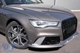 Front Bumper suitable for Audi A6 4G Facelift (2015-2018) with Rear Bumper Diffuser & Exhaust Tips RS6 Design only S-Line Bumper-image-6071798