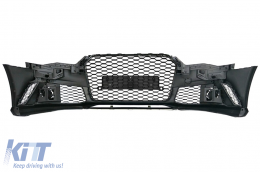 Front Bumper suitable for Audi A6 4G Facelift (2015-2018) and Rear Bumper Valance Diffuser With Exhaust Tips RS6 Design-image-6057054