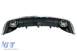 Front Bumper suitable for Audi A6 4G Facelift (2015-2018) and Rear Bumper Valance Diffuser With Exhaust Tips RS6 Design-image-6057064