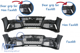 Front Bumper suitable for Audi A7 4G Facelift (2015-2018) RS7 Design With Grille-image-6041105