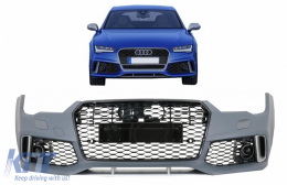 Front Bumper suitable for Audi A7 4G Facelift (2015-2018) RS7 Design With Grille-image-6046446