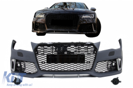 Front Bumper suitable for Audi A7 4G Pre-Facelift (2010-2014) RS7 Design With Grille-image-6046445