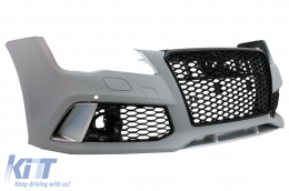 Front Bumper suitable for Audi A7 4G Pre-Facelift (2010-2014) RS7 Design With Grille-image-6090392