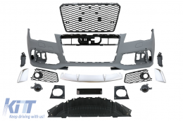 Front Bumper suitable for Audi A7 4G Pre-Facelift (2010-2014) RS7 Design With Grille-image-6090395