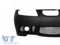 Front Bumper suitable for BMW 3 Series E90 Sedan E91 Touring (2004-2008) Non LCI M3 Design with Fog Lights Smoke-image-6019846