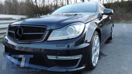 Front Bumper suitable for Mercedes C-Class W204 S204 C204 (2007-2015) Facelift C63 Design-image-6020065