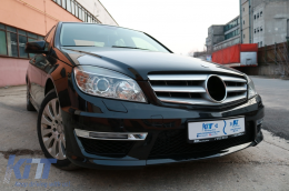 Front Bumper suitable for Mercedes C-Class W204 S204 C204 (2007-2015) Facelift C63 Design-image-6089732