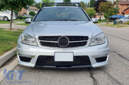 Front Bumper suitable for Mercedes C-Class W204 S204 C204 (2007-2015) Facelift C63 Design-image-6094419