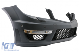 Front Bumper suitable for Mercedes C-Class W204 (2012-up) C63 Facelift Look with Front Grille GT-R Panamericana Chrom-image-6046579