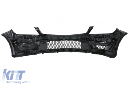 Front Bumper suitable for Mercedes C-Class W204 (2012-up) C63 Facelift Look with Front Grille GT-R Panamericana Chrom-image-6046580