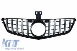 Front Bumper suitable for Mercedes C-Class W204 (2012-up) C63 Facelift Look with Front Grille GT-R Panamericana Chrom-image-6046582