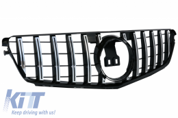 Front Bumper suitable for Mercedes C-Class W204 (2012-up) C63 Facelift Look with Front Grille GT-R Panamericana Chrom-image-6046583