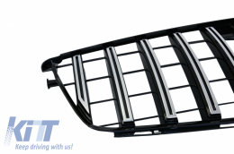 Front Bumper suitable for Mercedes C-Class W204 (2012-up) C63 Facelift Look with Front Grille GT-R Panamericana Chrom-image-6046584