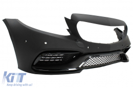 Front Bumper suitable for Mercedes C-Class W205 S205 (2014-2020) Limousine T-Model Coupe Cabriolet C63 Design Without Front Grille-image-6046404