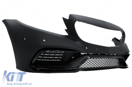 Front Bumper suitable for Mercedes C-Class W205 S205 (2014-2020) Limousine T-Model Coupe Cabriolet C63 Design Without Front Grille-image-6046407