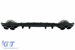 Front Bumper suitable for Mercedes C-Class W205 S205 (2014-2018) Central Grille with Rear Diffuser and Exhaust Muffler Tips C63 Design-image-6078744