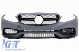 Front Bumper suitable for Mercedes E-Class W212 S212 Facelift (2013-2016) with Rear Diffuser Exhaust Tips for Sport Pack Black Edition-image-6053514