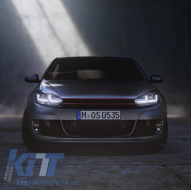 Front Bumper suitable for VW Golf 6 (2008-2013) Look with Osram LED Headlights Xenon Upgrade Red GTI Dynamic Sequential Turning Lights-image-6042268