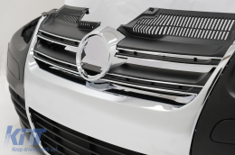 Front Bumper suitable for VW Golf V 5 (2003-2007) Jetta (2005-2010) R32 Look Chrome Grill-image-6099224