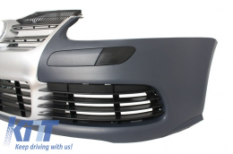 Front Bumper suitable for VW Golf V 5 (2003-2007) Jetta (2005-2010) R32 Look Brushed Aluminium Look Grille-image-6006478