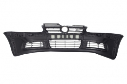 Front Bumper suitable for VW Golf V 5 (2003-2007) Jetta (2005-2010) R32 Piano Glossy Black Grill-image-6015645