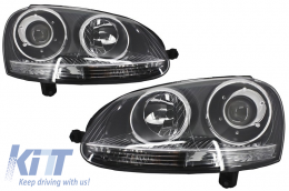 Front Bumper suitable for VW Golf V 5 MK5 (2003-2007) GTI Design with Xenon Look Headlights-image-6041874