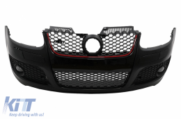 Front Bumper suitable for VW Golf V 5 MK5 (2003-2007) GTI Design with Xenon Look Headlights-image-6099197