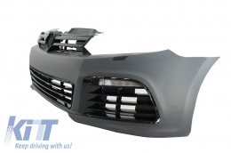 Front Bumper suitable for VW Golf VI 6 (2008-2013) R20 Look with Headlights 3D LED DRL U-Design LED Flowing Turning Light Red Stripe GTI-image-6021188