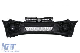 Front Bumper suitable for VW Golf VI 6 (2008-2013) GTI Look with Headlights Golf 7 3D LED DRL U-Design LED Flowing Turning Light Red Stripe GTI-image-6100772