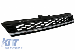 Front Bumper with Central Badgeless Grille Chrome suitable for VW Golf 7.5 (2017-2020) GTI R Design-image-6063092