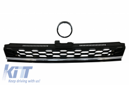 Front Bumper with Central Badgeless Grille Chrome suitable for VW Golf 7.5 (2017-2020) GTI R Design-image-6063094