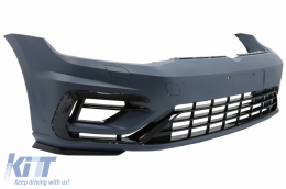 Front Bumper with Central Badgeless Grille Chrome suitable for VW Golf 7.5 (2017-2020) GTI R Design-image-6063097