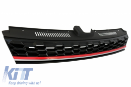 Front Bumper with Central Badgeless Grille suitable for VW Golf 7.5 (2017-2020) R GTI Design-image-6058354