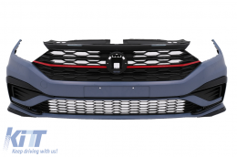 Front Bumper with Central Grille and Lip Extension Spoiler suitable for VW Jetta Mk7 (2019-2021) GLI Design-image-6087511