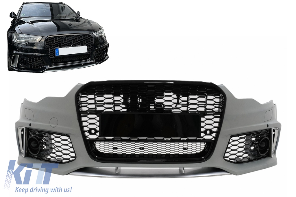 Front Bumper with Central Grille suitable for Audi A6 C7 4G (2011-2015) RS6  Design 