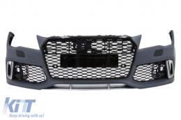 Front Bumper with Diffuser and Exhaust Tips suitable for Audi A7 4G Pre-Facelift (2010-2014) RS7 Design-image-6049204