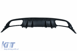 Front Bumper with Diffuser Double Outlet and Exhaust Tips suitable for Mercedes C-Class A205 Cabriolet C205 Coupe (2014-2019) C63 Design Piano Black-image-6078098