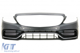 Front Bumper with Diffuser Double Outlet and Exhaust Tips suitable for Mercedes C-Class A205 Cabriolet C205 Coupe (2014-2019) Facelift Design-image-6078104