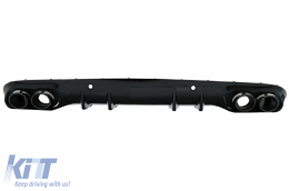 Front Bumper with Diffuser Double Outlet and Exhaust Tips suitable for Mercedes C-Class A205 Cabriolet C205 Coupe (2014-2019) Facelift Design-image-6078111