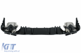 Front Bumper with Diffuser Double Outlet and Exhaust Tips suitable for Mercedes C-Class A205 Cabriolet C205 Coupe (2014-2019) Facelift Design-image-6078113