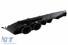 Front Bumper with Diffuser Double Outlet and Exhaust Tips suitable for Mercedes C-Class A205 Cabriolet C205 Coupe (2014-2019) Facelift Design-image-6078114