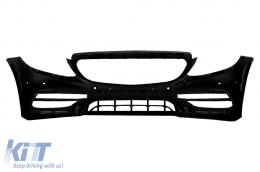 Front Bumper with Diffuser Double Outlet with Exhaust Tips suitable for Mercedes C-Class A205 C205 Coupe Cabriolet (2014-2019) C63 Design-image-6077948