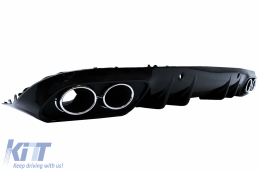 Front Bumper with Diffuser Double Outlet with Exhaust Tips suitable for Mercedes C-Class A205 C205 Coupe Cabriolet (2014-2019) C63 Design-image-6077958