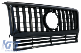 Front Bumper with Fender Flares Wheel Arches and Front Grille Black suitable for Mercedes G-Class W463 (1989-2018) G65 Design-image-6053054