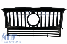 Front Bumper with Fender Flares Wheel Arches and Front Grille Black suitable for Mercedes G-Class W463 (1989-2018) G65 Design-image-6053056