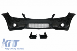 Front Bumper with Fog Lights and Side Skirts suitable for Mercedes C-Class W204 (2007-2012) C63 Design-image-6041031