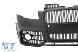 Front Bumper with Front Grille suitable for Audi A4 B7 (2004-2008) RS4 Design Black-image-6090383