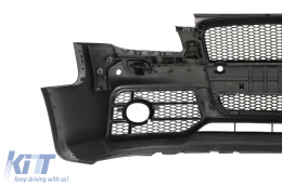 Front Bumper with Front Grille suitable for Audi A4 B7 (2004-2008) RS4 Design Black-image-6090385